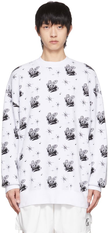Džemper We11done Monster Print Reversible Sweater Bijela | WD-KT1-22-651-U-WH, 0