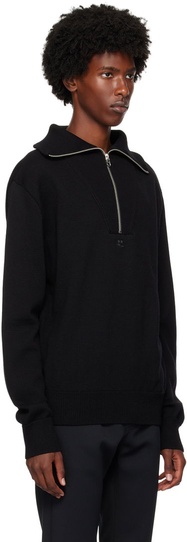 Džemper Courrèges Wool Quarter-Zip Sweater Smeđa | 324MPU171FI0036, 4