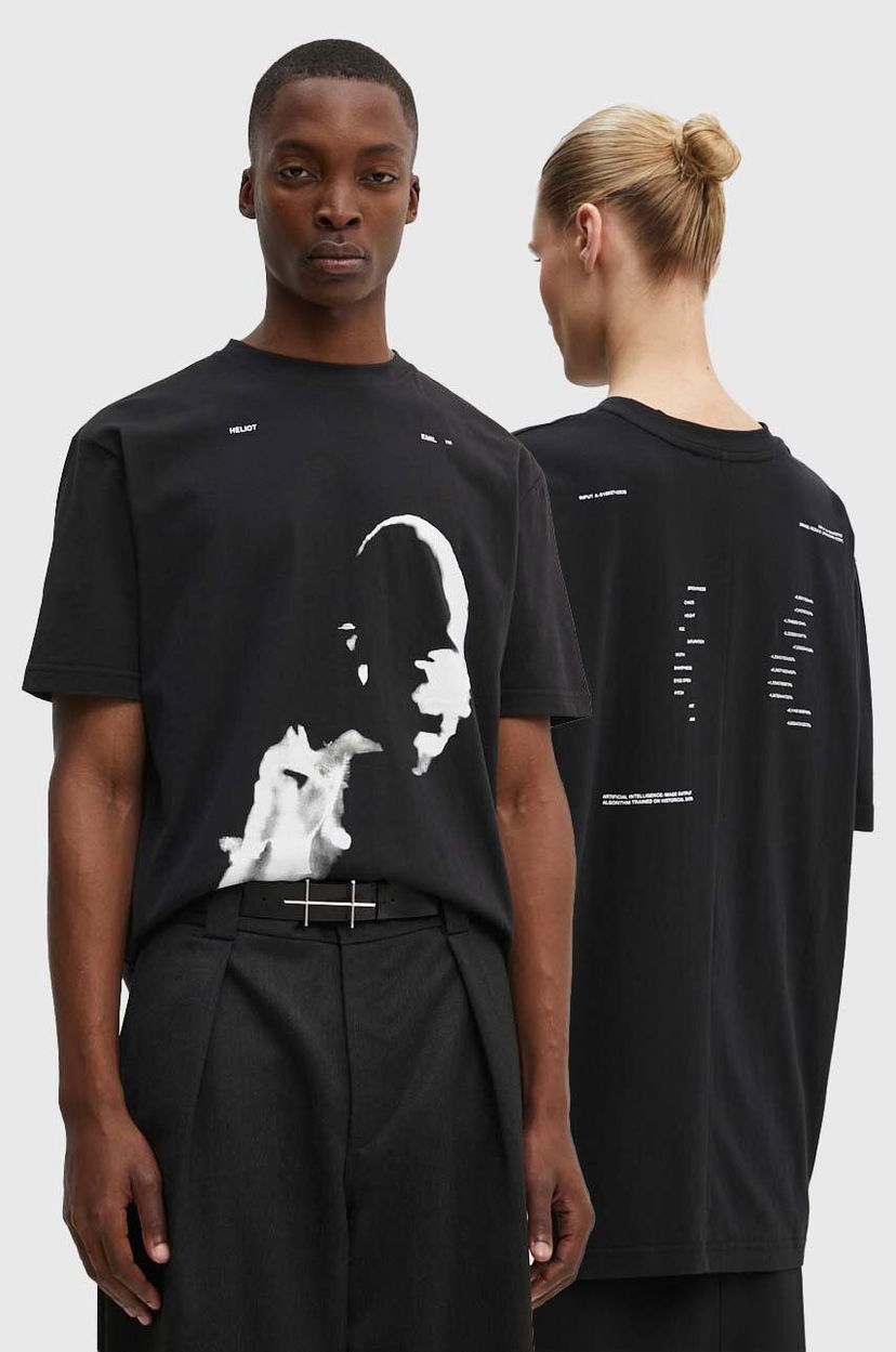 Majica kratkih rukava HELIOT EMIL Abstract Portrait Print T-Shirt Crna | HE.M.09.041.C07