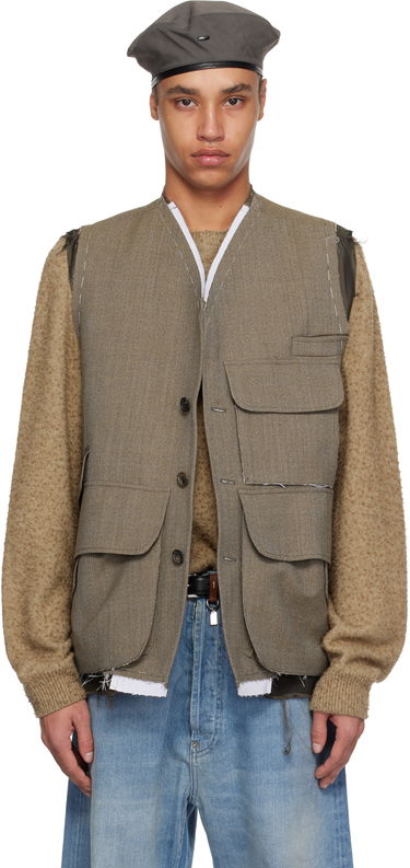 Prsluk Maison Margiela Maison Margiela Sleeveless Wool Vest Siva | S50FB0109 M35414, 0