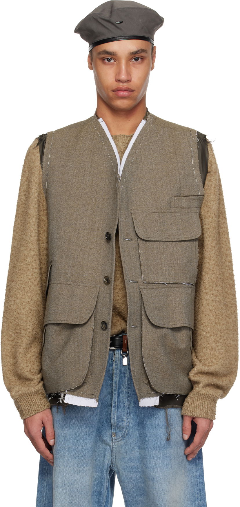 Prsluk Maison Margiela Maison Margiela Sleeveless Wool Vest Siva | S50FB0109 M35414