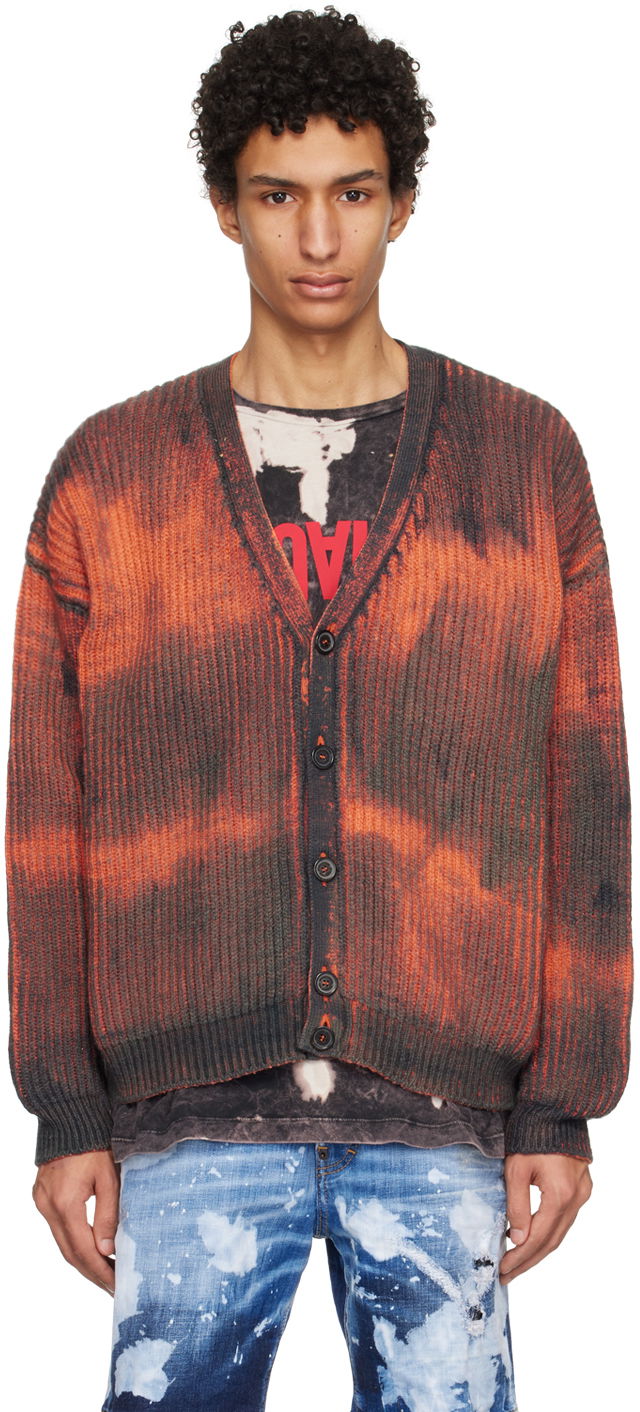 Džemper DSQUARED2 Tie-Dye Y-Neck Cardigan Crvena | S74HA1313_S18184