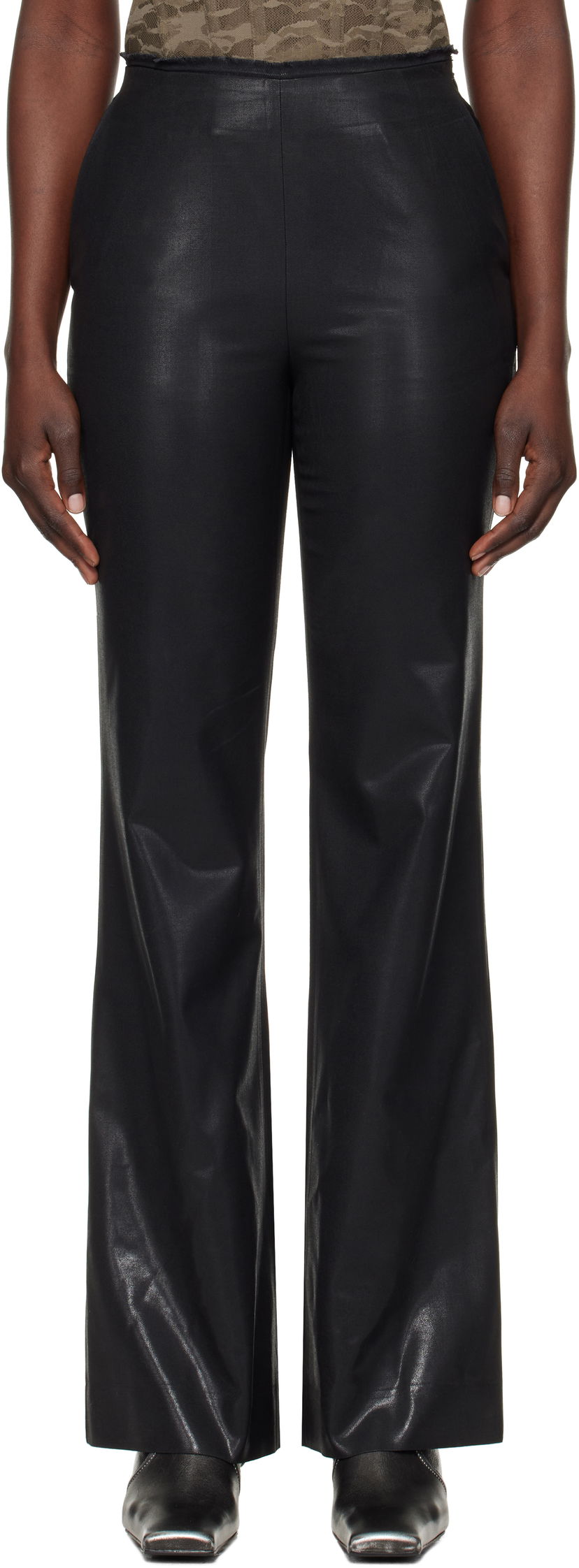Hlače Diesel Black P-Lumys Flare Pants Crna | A16558 0NKBV
