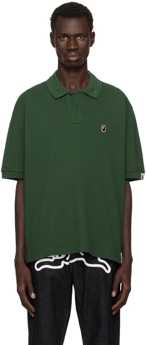 Polo majica BAPE Ape Head One Point Relaxed Fit Polo Zelena | 001POK801301M