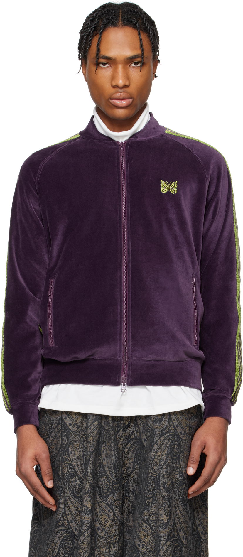 Dukserice Needles Needles Rib Collar Track Jacket Ljubičasta | QV319