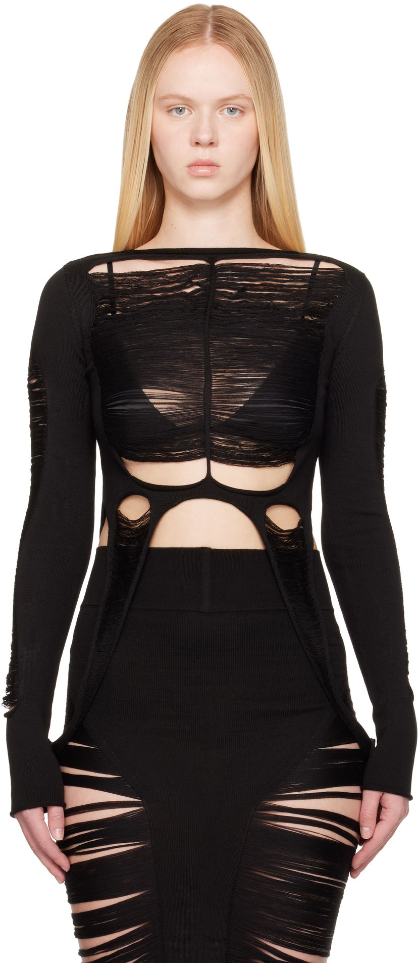 Majica kratkih rukava Rick Owens Rick Owens Hollywood Anja Long Sleeve T-Shirt Crna | RO01E7616 KGRIDM