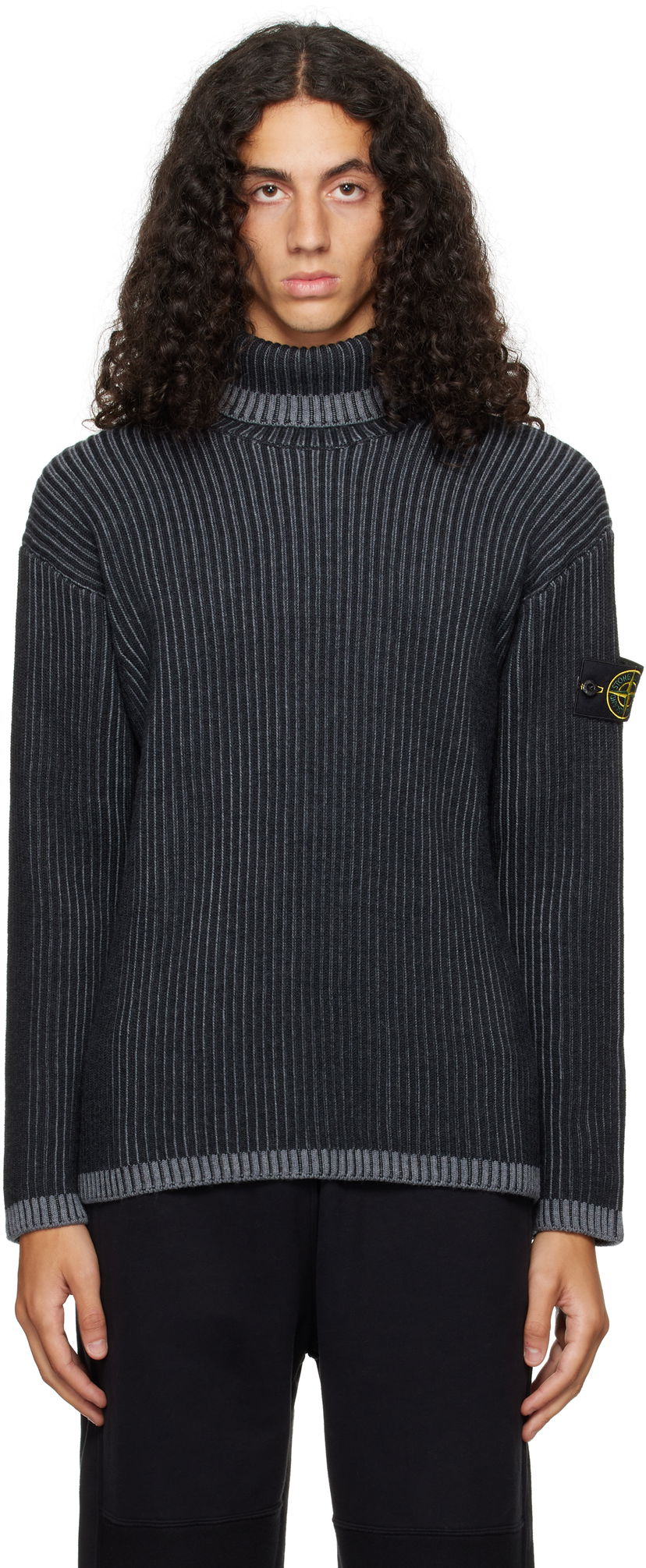 Džemper Stone Island Ribbed Turtleneck Siva | 8115551C1