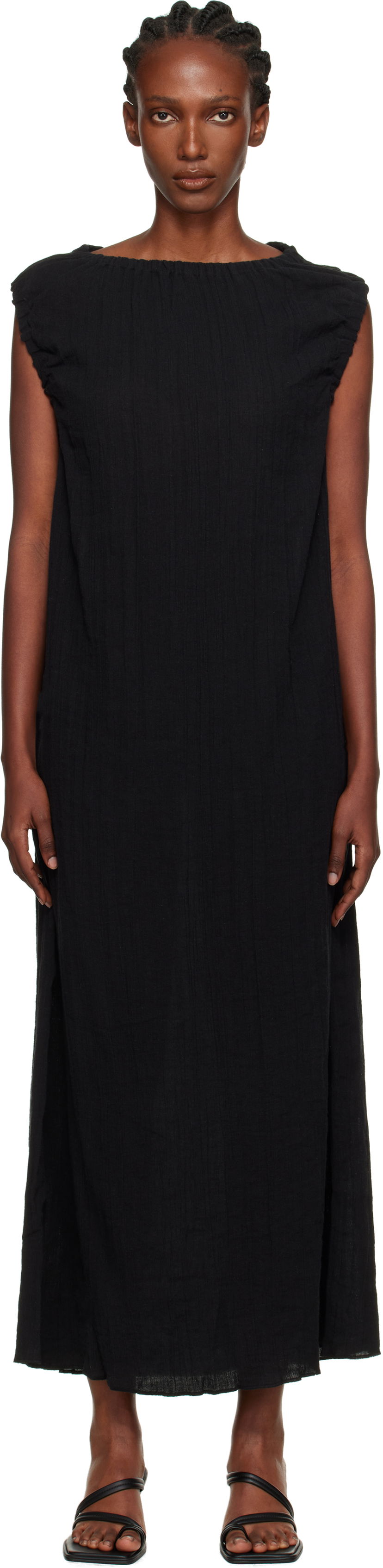 Haljina Baserange Baserange Mia Maxi Dress Crna | DRMI-CL-AU25