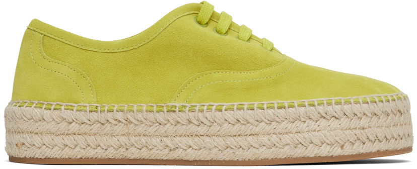 Naušnice JW Anderson JW Anderson Suede Lace-Front Platform Espadrilles Zelena | SE0032-LA0240