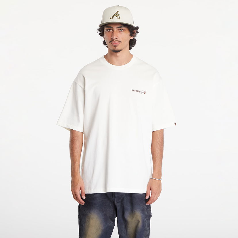 Majica kratkih rukava BAPE A BATHING APE Water Print Logo Relaxed Fit Short Sleeve Tee Ivory Bijela | 001TEK801301M IVY