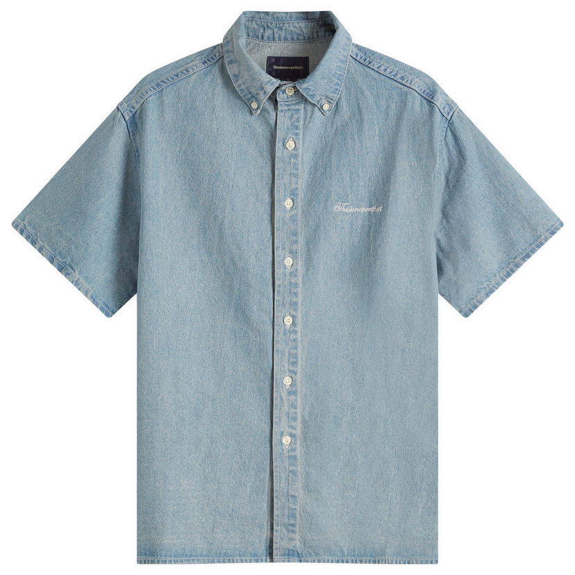 Košulja thisisneverthat Thisisneverthat Washed Denim Short Sleeve Shirt, Size Small Plava | TNCO0DSHTS01-WABL