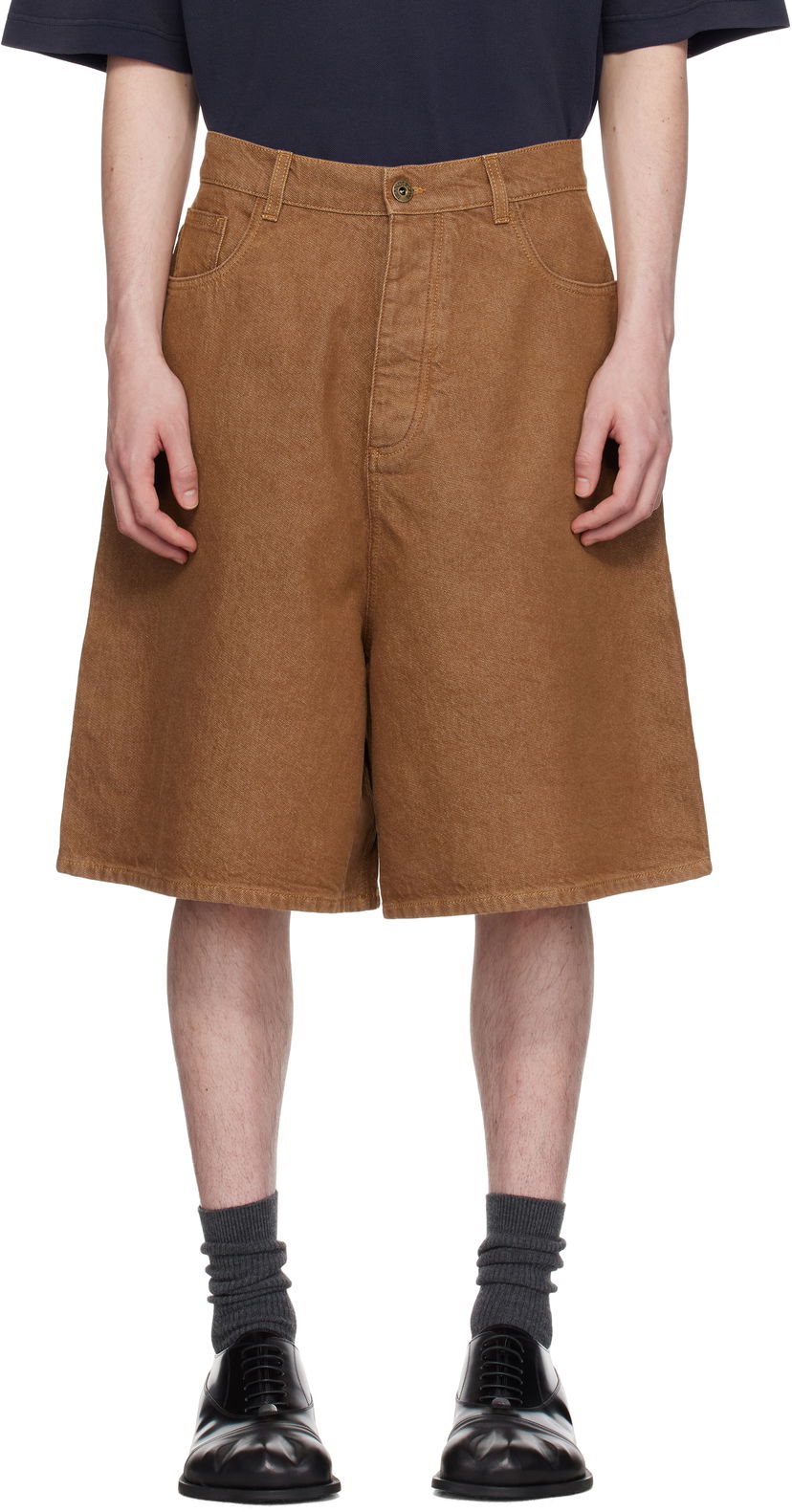 Kratke hlače JW Anderson JW Anderson Aged Denim Shorts Smeđa | DT0114-PG1756