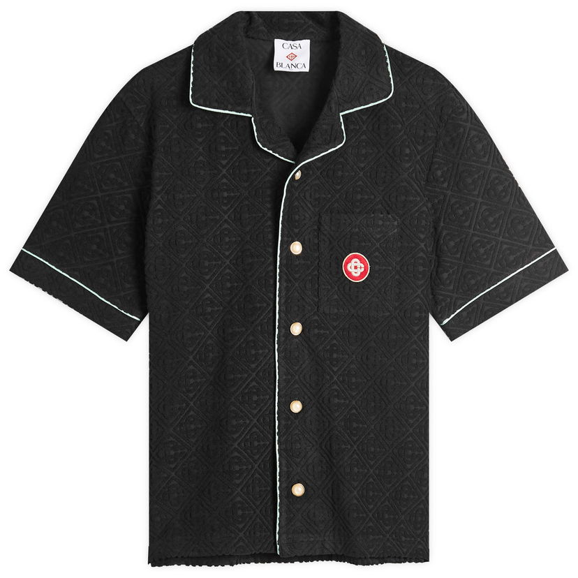Košulja Casablanca Casablanca Towelling Monogram Shirt, Size Large Crna | MPF25-SH-085-02