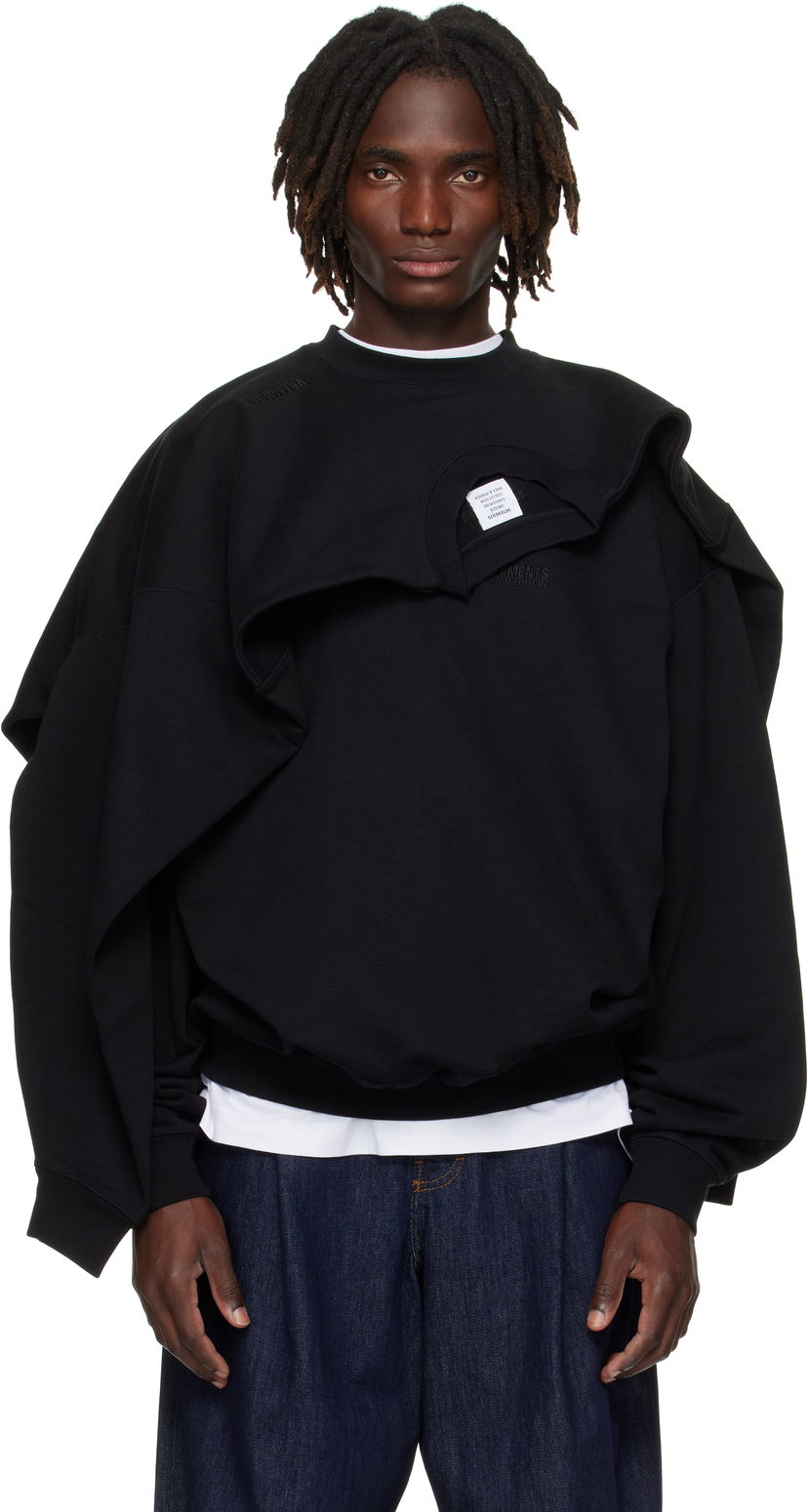 Dukserice VETEMENTS VETEMENTS Double Layered Sweatshirt Crna | UH76CW400B