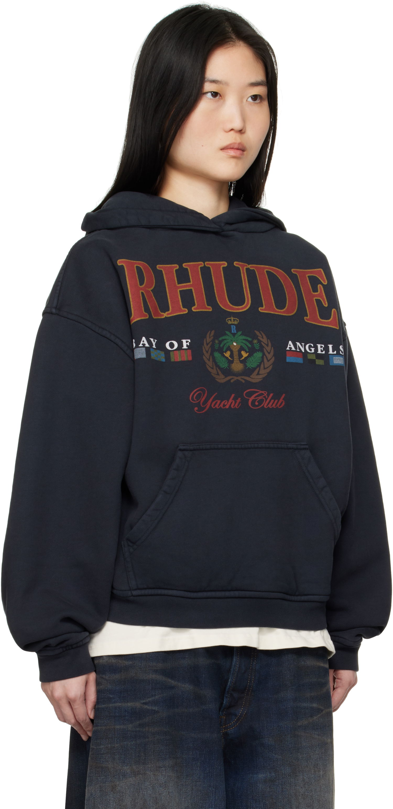 Dukserice Rhude Rhude 'Bay Of Angels Yacht Club' Hoodie Tamnoplava | RHPS25HO01012, 1