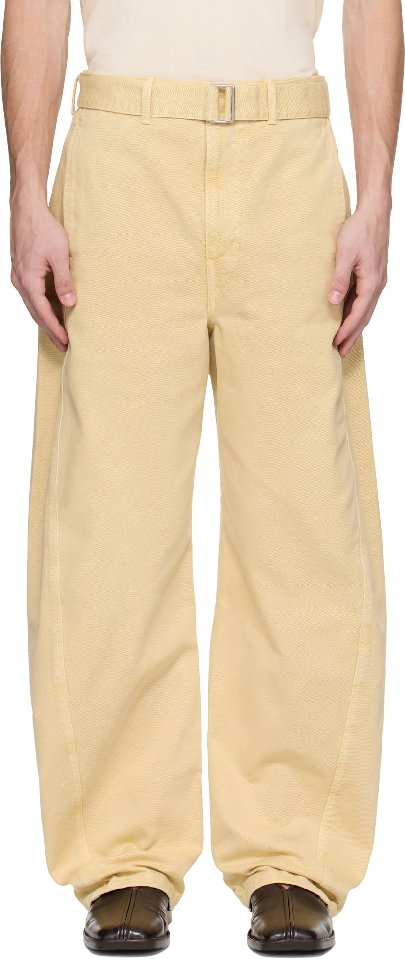 Hlače LEMAIRE Lemaire Twisted Belted Trousers Žuta | PA326 LD1045