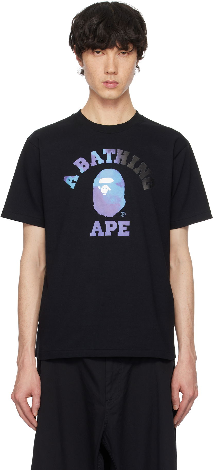 Majica kratkih rukava BAPE Tie Dye College Graphic T-Shirt Crna | 001TEK801032M