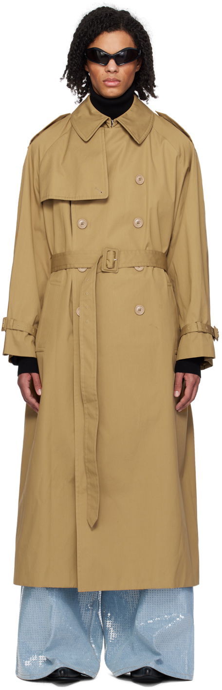 Kaputi VETEMENTS Oversized Trench Coat Bež | UE64CO800C