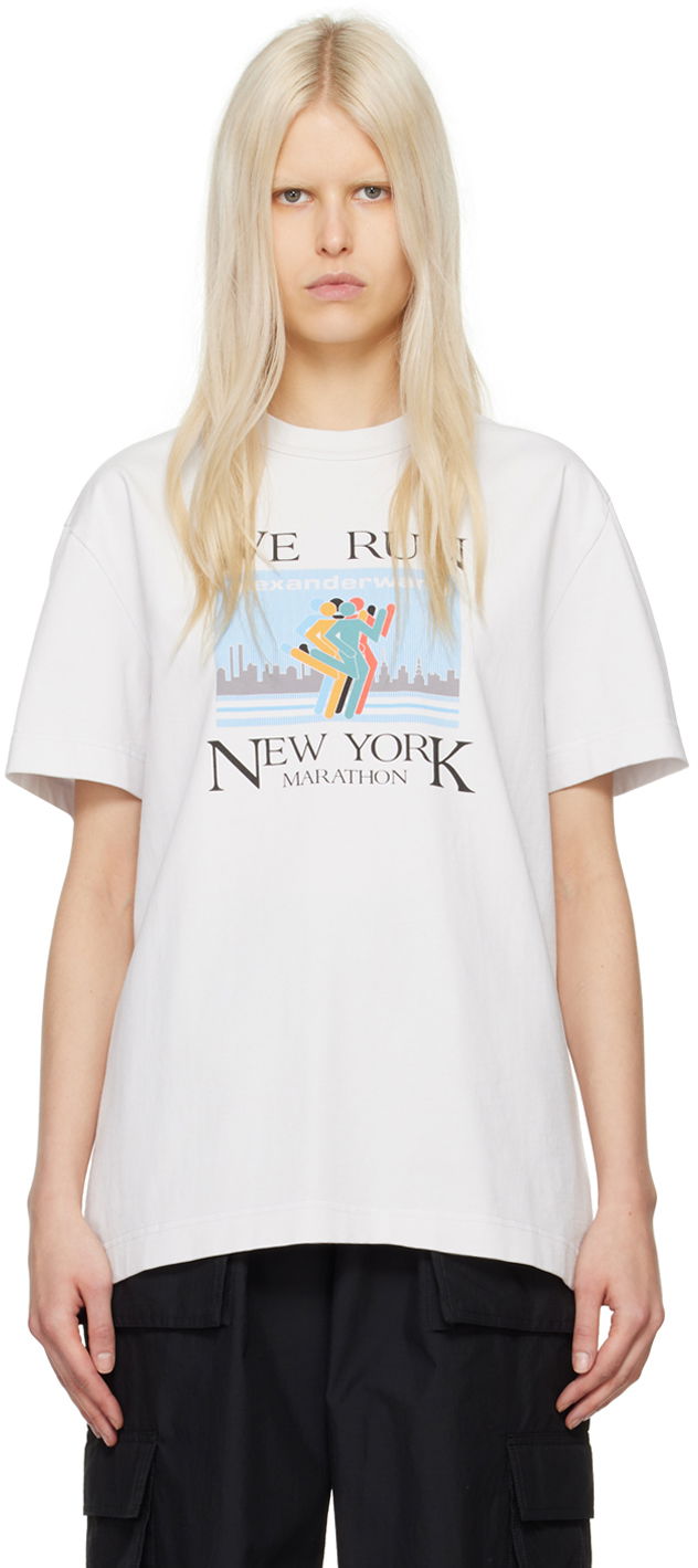 Majica kratkih rukava Alexander Wang 'Marathon' T-Shirt Bijela | UCC1241691