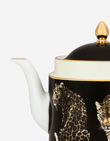 Home decor Dolce & Gabbana Porcelain Teapot with Leopard Print Crna | TC0127TCA39UL018, 1