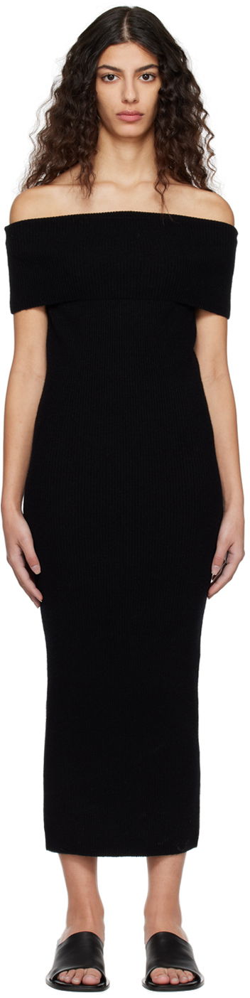 Haljina TOTEME Off-Shoulder Midi Dress Crna | 231-6010-325