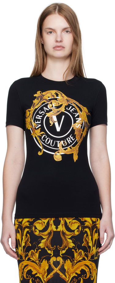 Majica kratkih rukava Versace Versace Jeans Couture Printed T-Shirt Crna | E79HAHE01_ECJ02E, 0