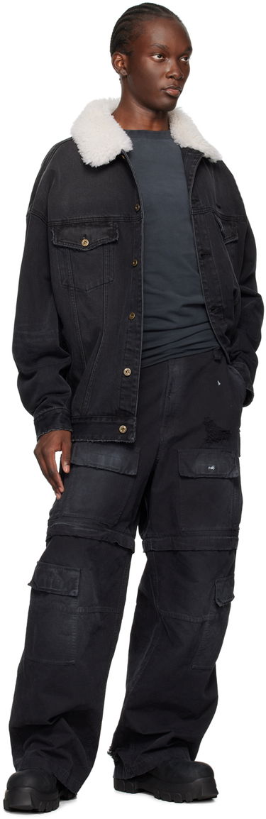 Jakna We11done Oversized Denim Jacket with Fur Collar Crna | WD-DJ2-24-363-U-BK, 3