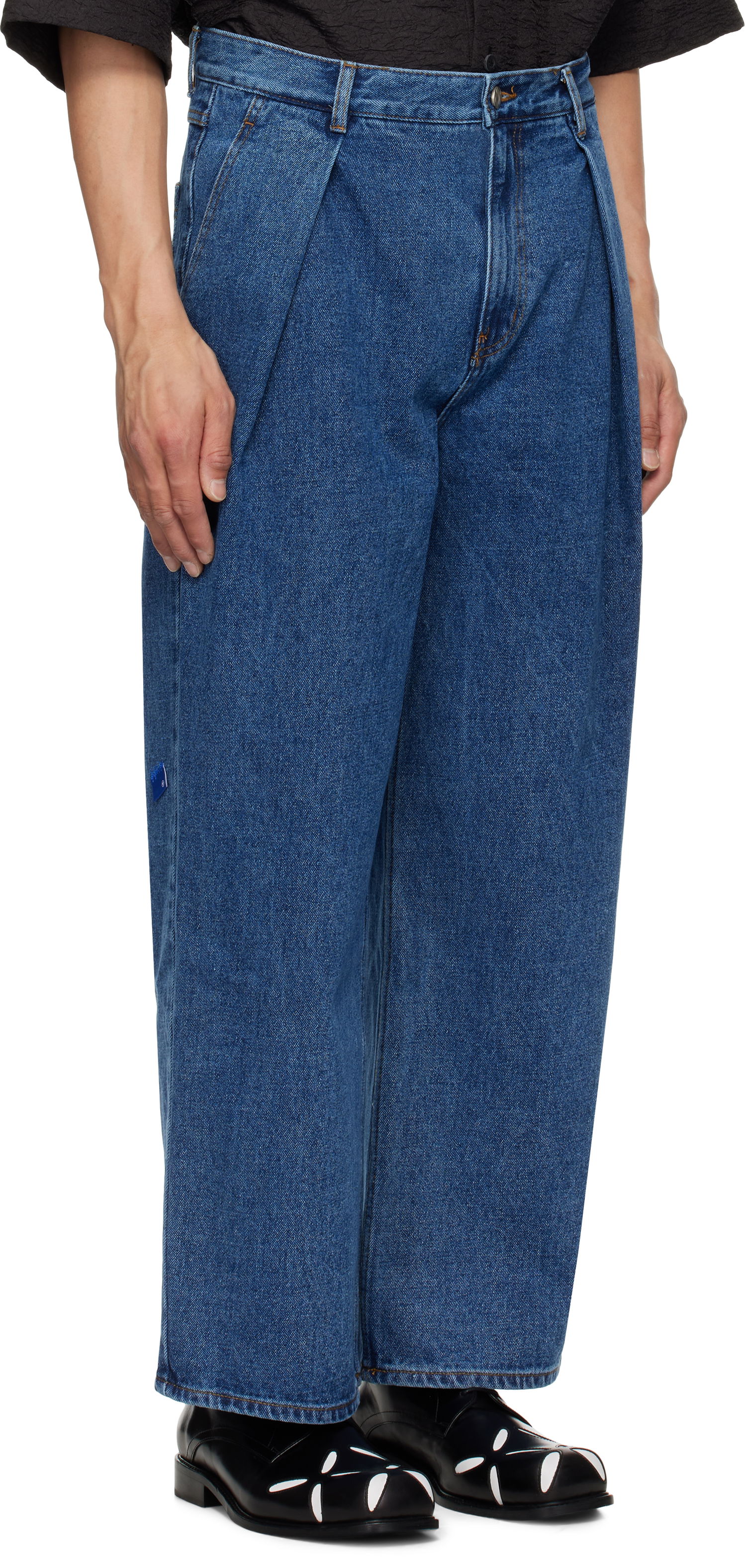 Jeans ADER ERROR ADER error Sig; TRS Tag 02 Pleated Wide-Leg Jeans Plava | BO42FYJE0102BL, 1