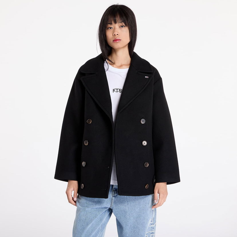 Jeans Tommy Hilfiger Coat Tommy Jeans Wool Peacoat Black M Crna | DW0DW19752 BDS