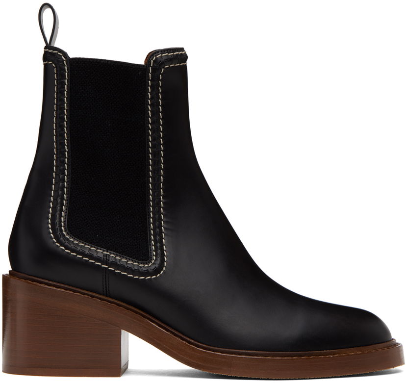 Tenisice i cipele CHLOÉ Chloé Mallo Leather Chelsea Boots Crna | CHC22A685AF