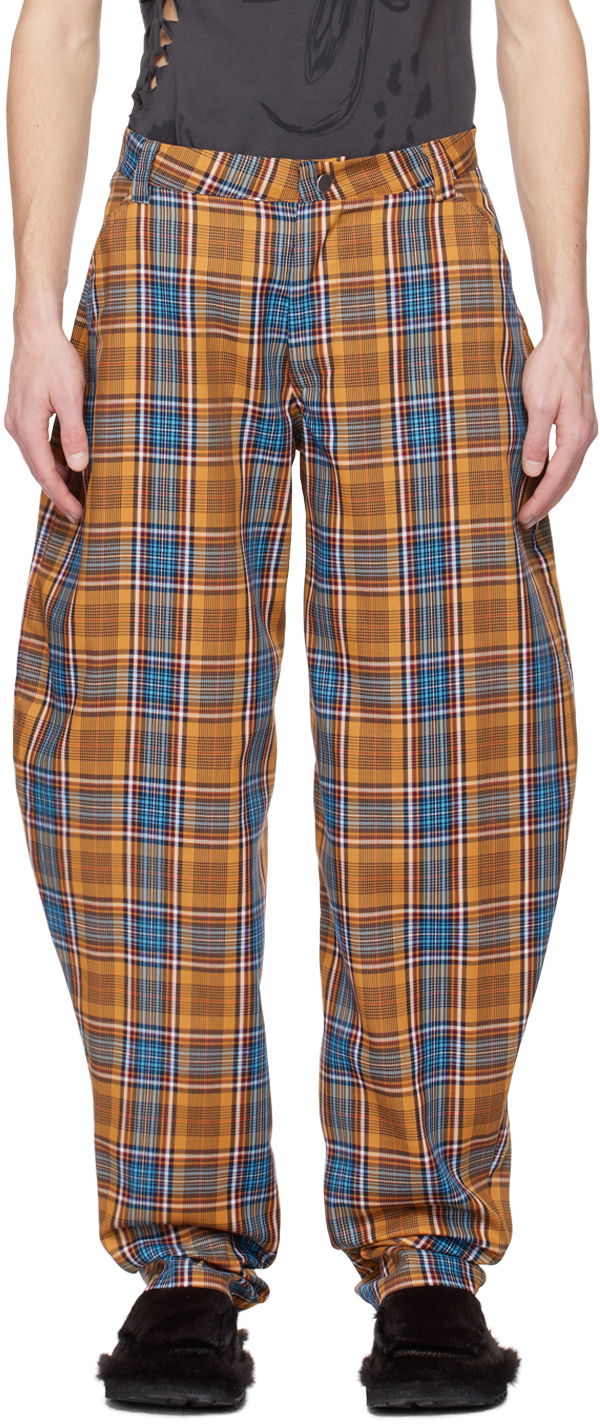 Hlače Collina Strada Collina Strada GRR Plaid Trousers Narančasta | XX6428