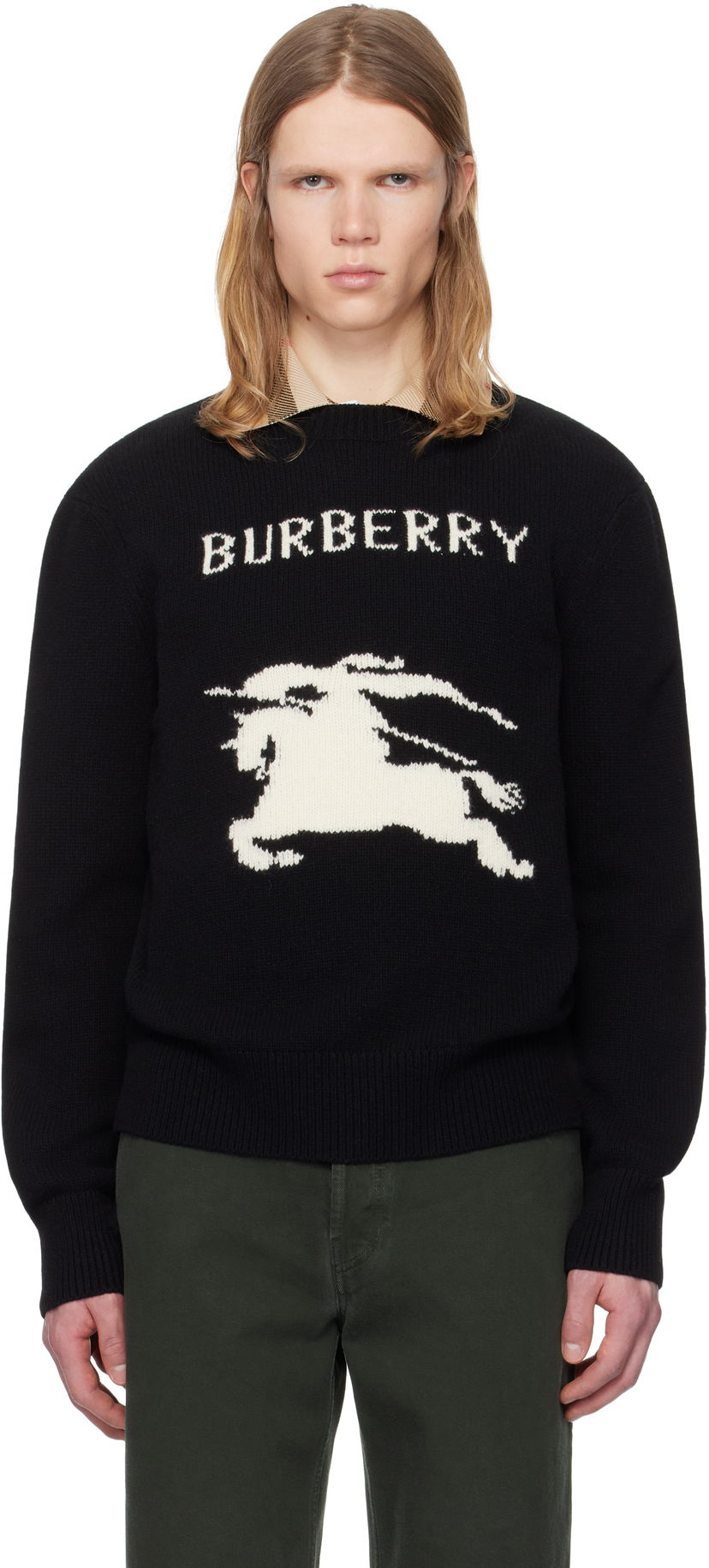 Džemper Burberry Burberry EKD Wool Cashmere Knit Sweater Crna | 8101952