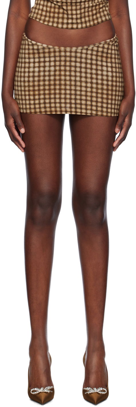 Suknja Miaou Miaou Elektra Cutout Miniskirt Smeđa | 4014TJBPLD