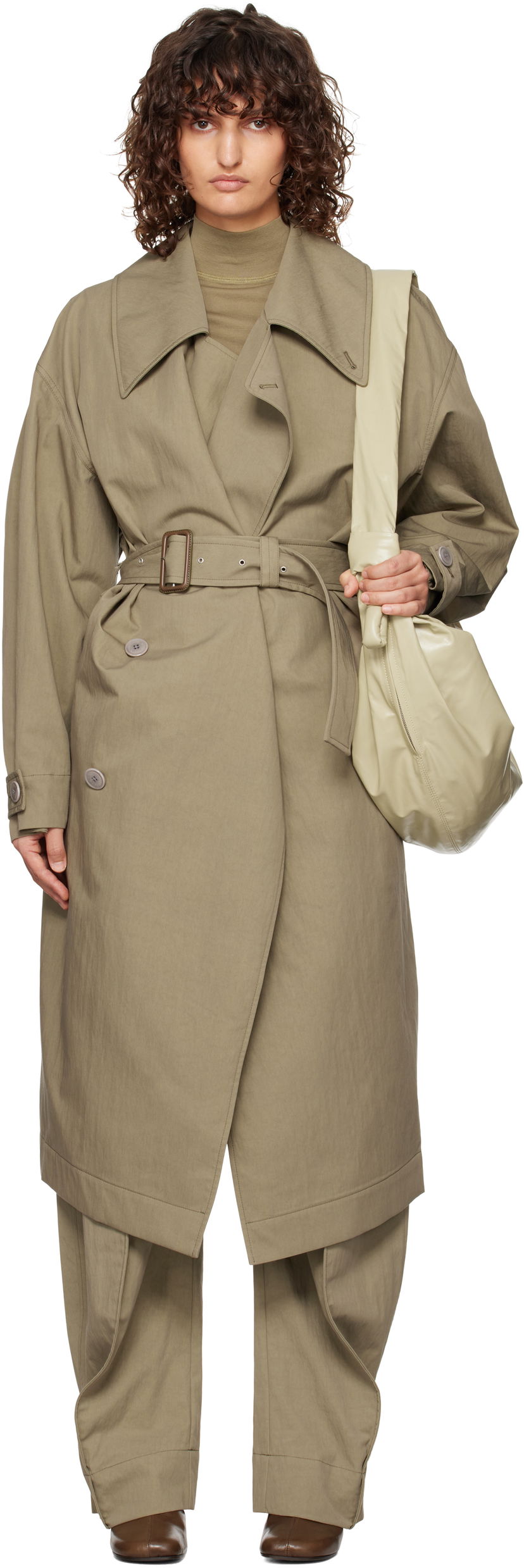 Trenčkot LEMAIRE Lemaire Water-Repellent Trench Coat Zelena | CO1059 LF1228