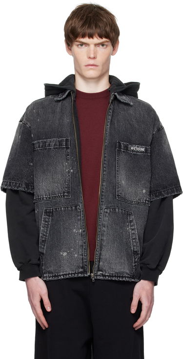 Jakna We11done We11done Faded Layered Hoodie Denim Jacket Crna | WD-DJ2-25-315-M-BK, 0
