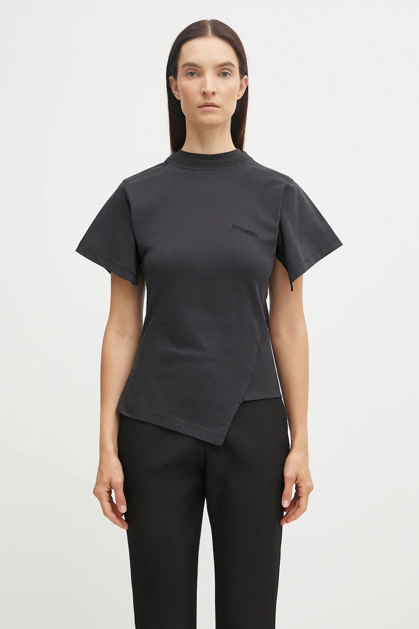 Majica kratkih rukava VETEMENTS VETEMENTS Logo Shifted T-Shirt Crna | WH76TR590B