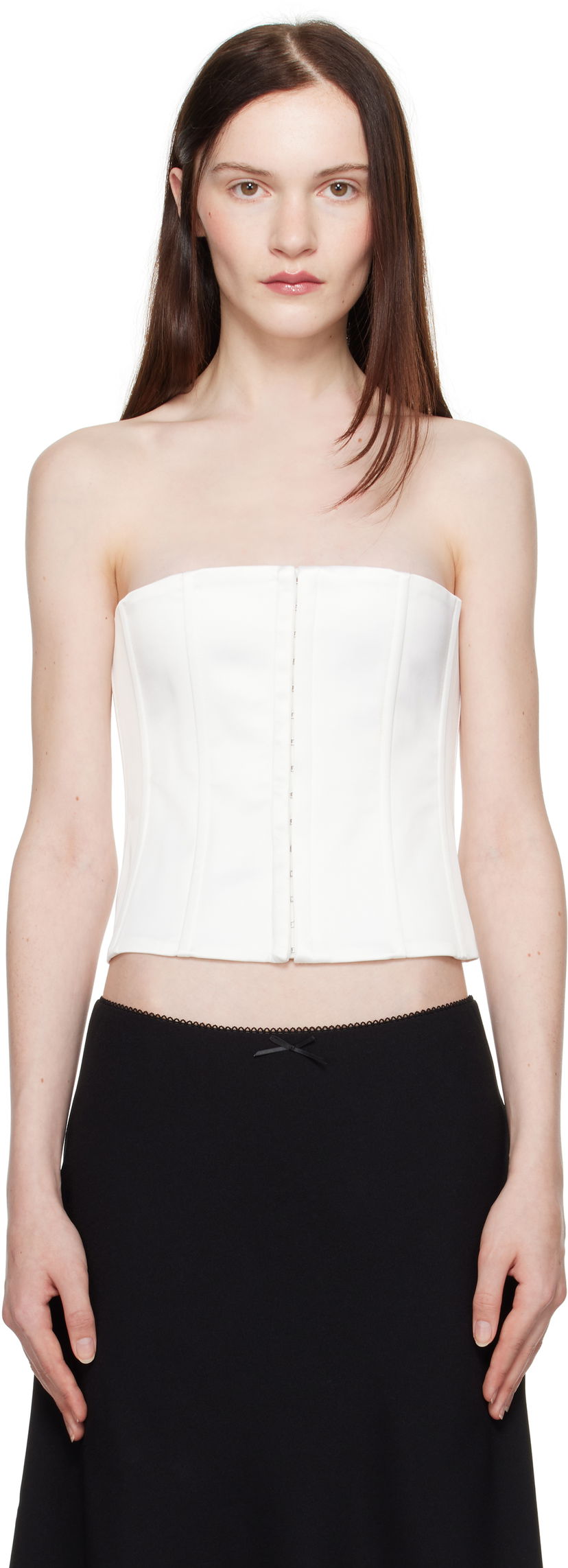 Grudnjak GUIZIO Guizio Satin Corset Top Bijela | C00105W037