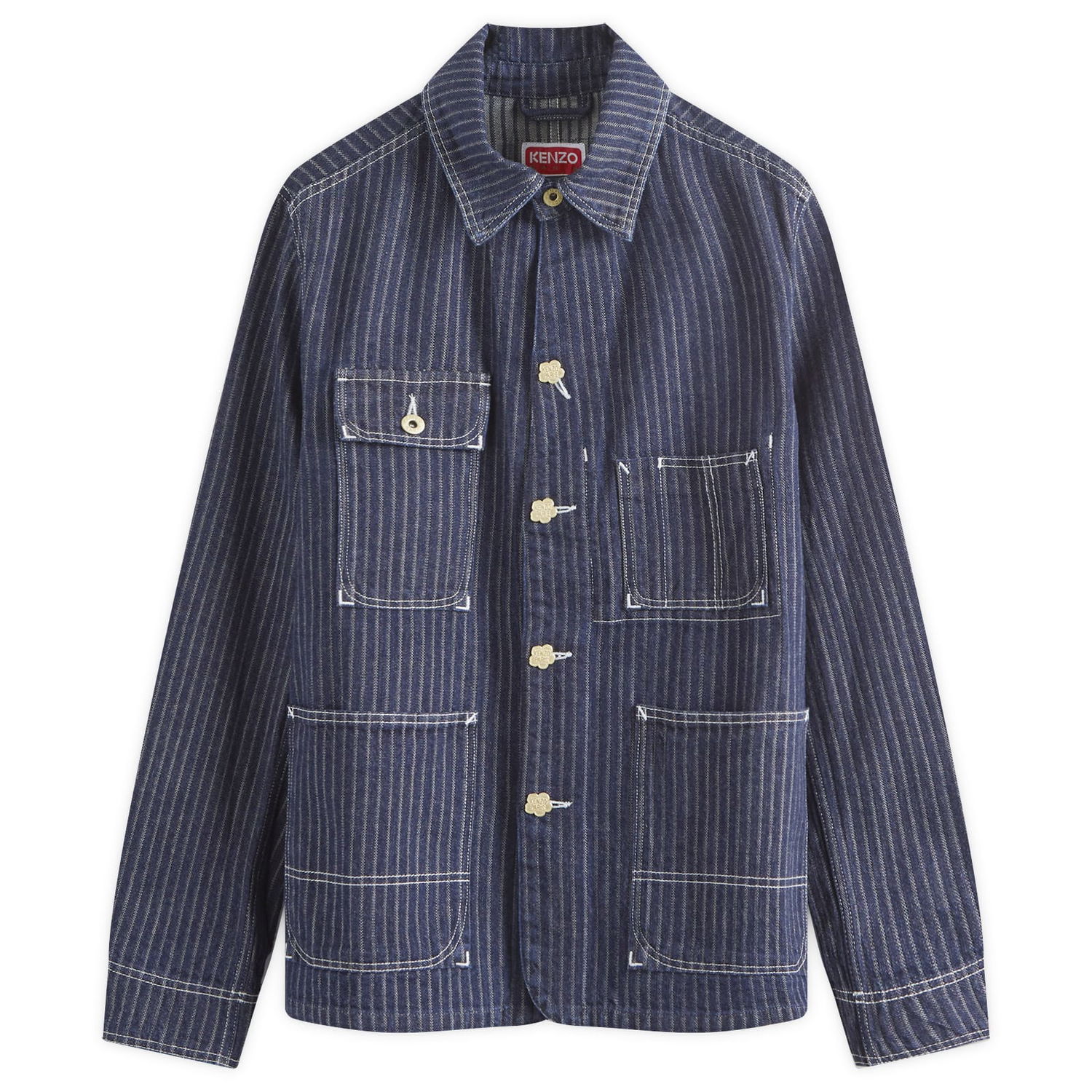 Jakna KENZO Ticking Stripe Relaxed Chore Crna | FE65DV1126F1-DM, 0