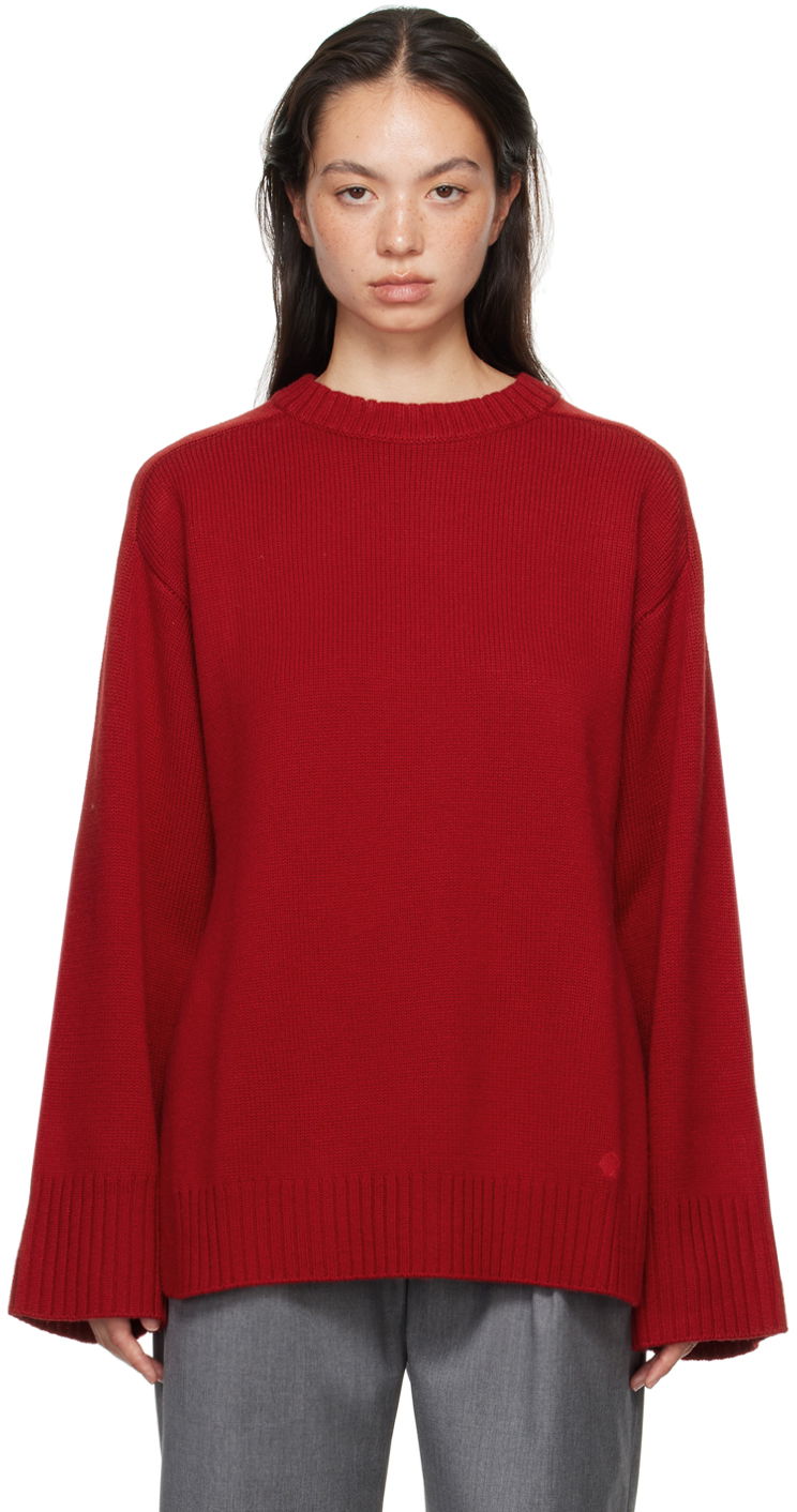 Džemper Loulou de Saison Loulou de Saison Safi Ribbed Knit Sweater Crvena | SAFI