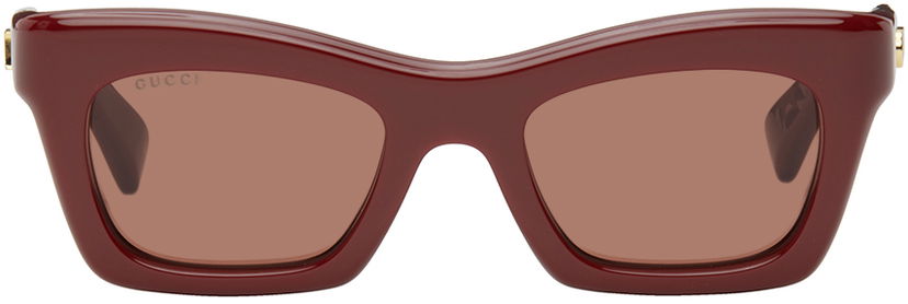 Sunčane naočale Gucci Burgundy Rectangular Sunglasses Tamnocrvena | GG1773S-003