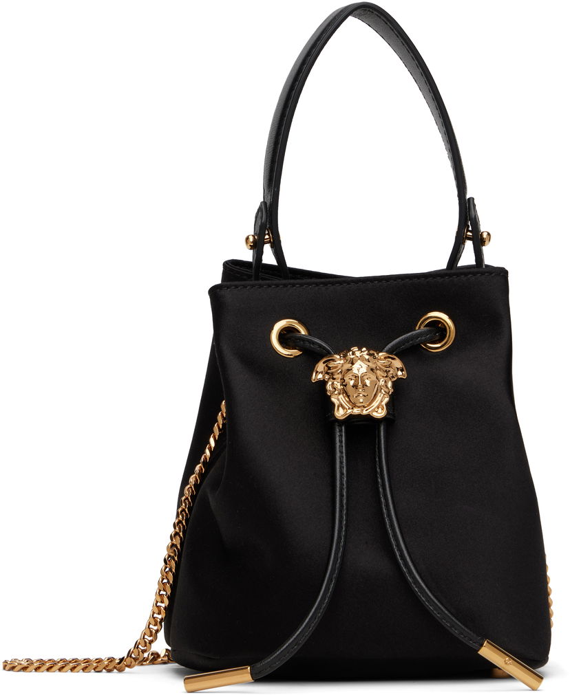 Ručna torbica Versace Versace 'La Medusa' Satin Mini Bucket Bag Crna | 1017754_1A11479