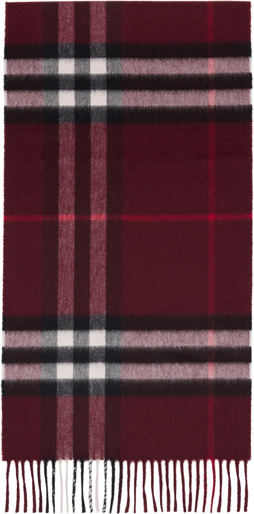 Šal Burberry Burberry Check Cashmere Scarf Tamnocrvena | 8112639