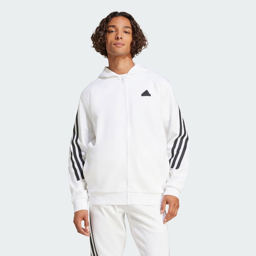 Dukserice adidas Performance Future Icons 3-Stripes Full Zip Hoodie Bijela | JJ4158