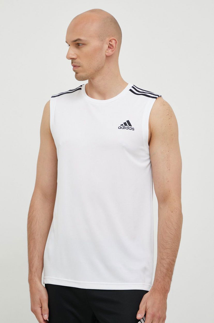 Majica bez rukava adidas Performance adidas Performance Designed To Move Training Tank Top Bijela | GM2158