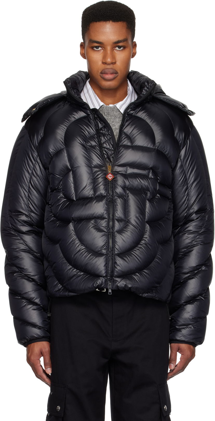 Pernata jakna Casablanca Quilted Puffer Down Jacket Crna | MF24-OT-140-01