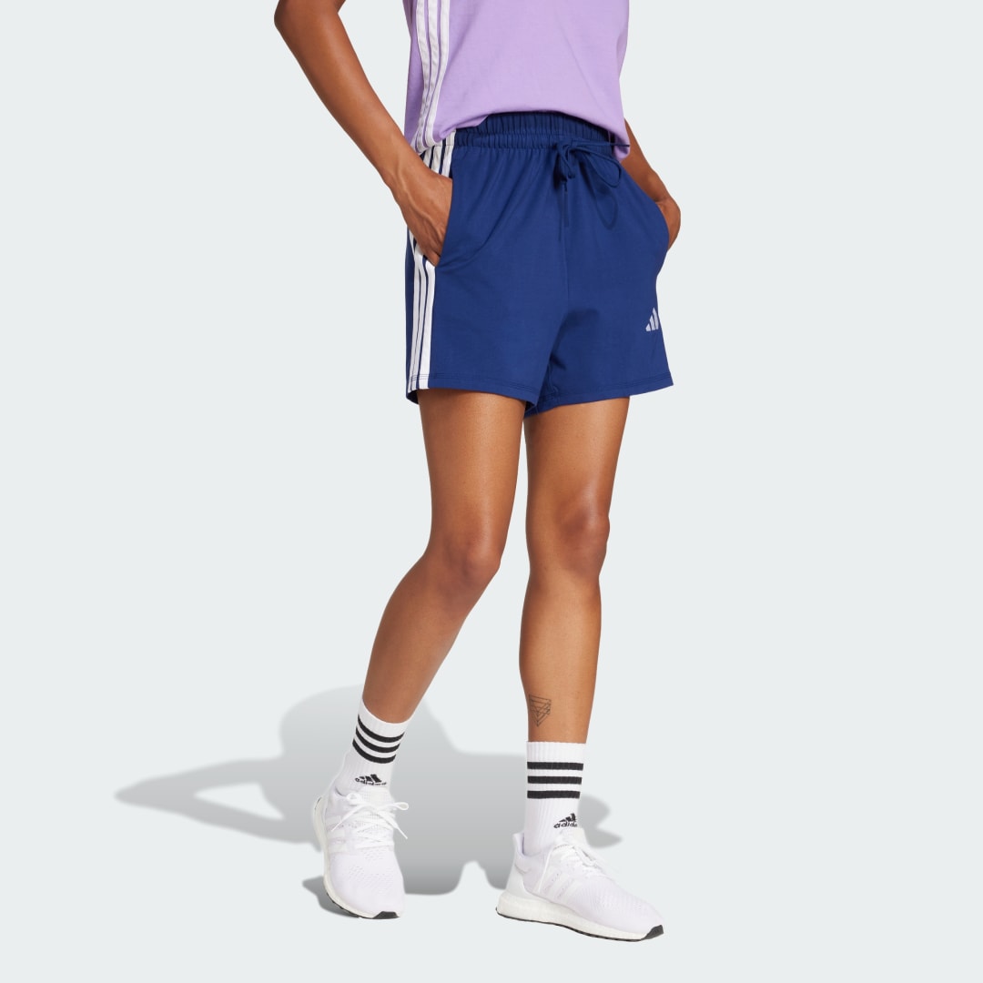 Kratke hlače adidas Performance Cotton Shorts with Side Stripes Plava | JD0913, 1
