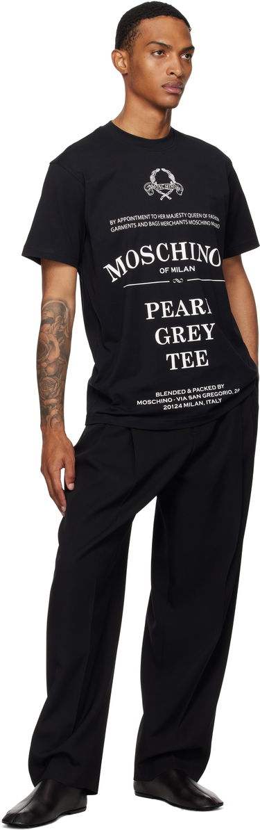 Majica kratkih rukava Moschino Printed Organic Cotton T-Shirt Crna | 252ZZ070852411555, 3