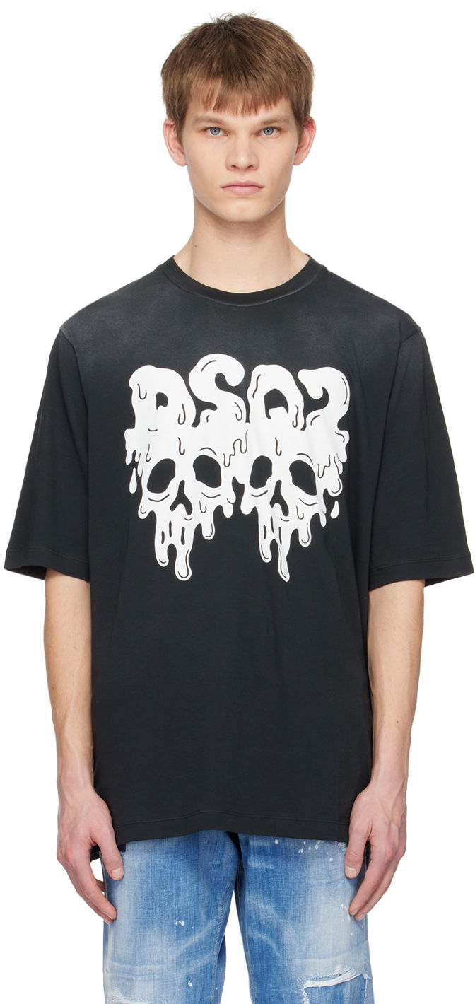 Majica kratkih rukava DSQUARED2 Dsquared2 After Midnight Goth Skater T-Shirt Crna | S74GD1137_S21600