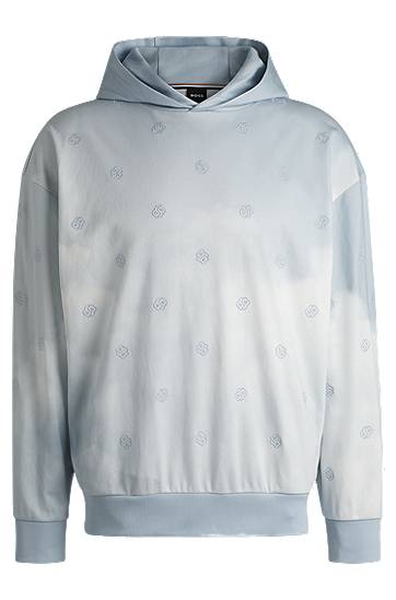 Dukserice BOSS Double B Monogram Hoodie Plava | 50531740