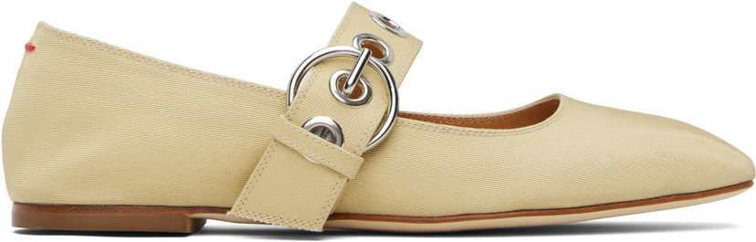 Njega cipela Aeyde Aeyde Uma Eyelet Mary-Jane Ballerina Flats Bež | A11-FL-RKLS08FL159-SS25-957-069